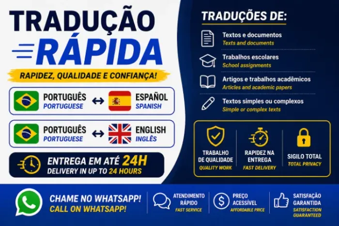 Faço tradução de textos e Trabalhos escolares (Entrego ainda hoje)