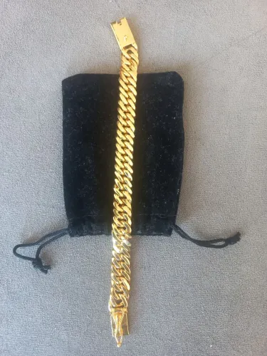 Vendo pulseira crumet lacraia masculino banhado a ouro 18k.