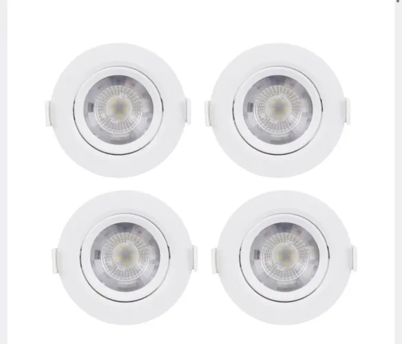 Kit 4 unidades spots redondos de embutir led 5w Branca bivolt inspire