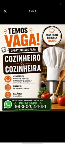 Cozinheiro (a) industrial 