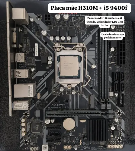 Kit Placa mãe H310M M.2 + Processador i5 9400f