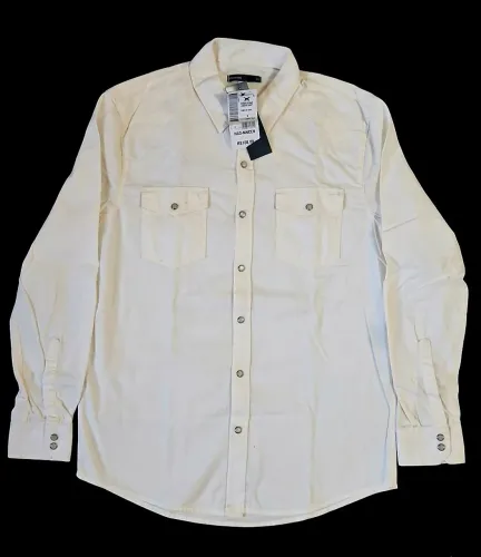 Camisa de sarja masculino Hering off white 