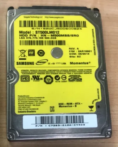HDs SATA Slim 500GB 2.5 Usados Testados - Notebook