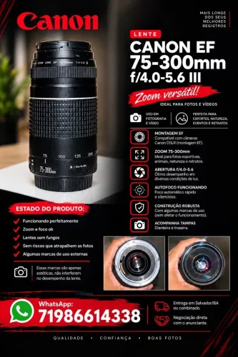 Lente Canon 75-300 ef f4.0-5.6