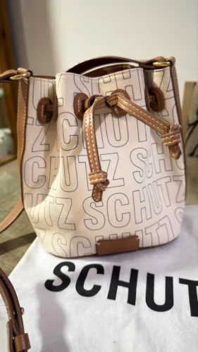 Bolsa Bucket Schutz em lona e couro original