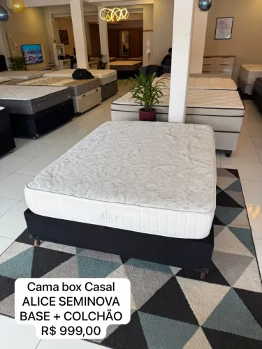 Cama box Casal Alice SEMINOVA - ENTREGO 
