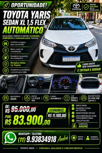 Toyota Yaris XL Sedan 1.5 Flex 16V 4P Aut. 2025