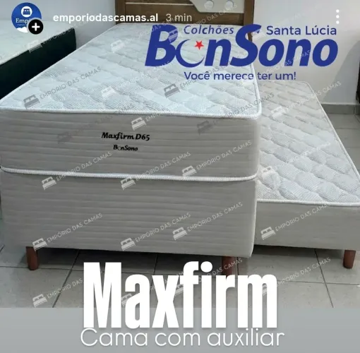 Cama ortopédica solteiro com auxiliar R$ 1369 solteiro sem auxiliar R$ 1.059 Bonsono