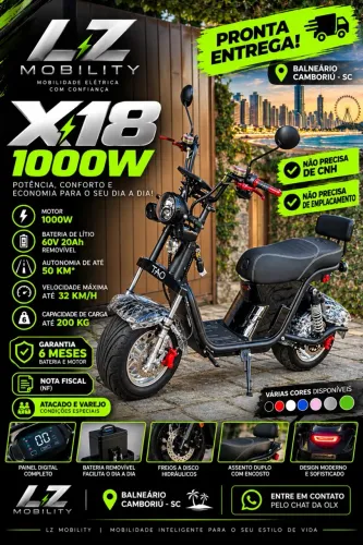 Scooter X18 1000W Sem CNH - Zero KM - Nota Fiscal