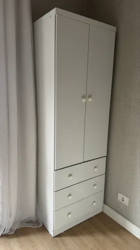 Guarda Roupas Infantil Duas Portas Minimalista Branco