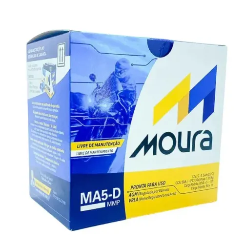 Bateria Moura AGM Vrla Para Motocicletas Ma5-D 12V 5Ah Bateria Moura AGM Vrla Para Motoci