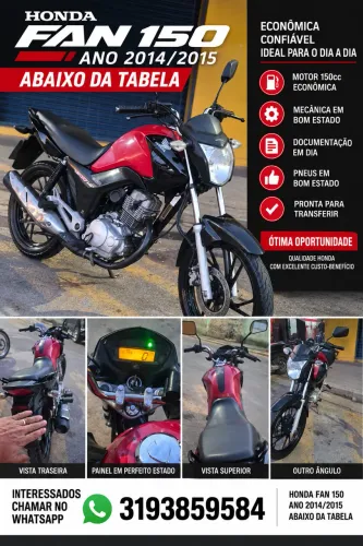 Honda CG Fan 150 2014/2015 - Abaixo da Tabela - Ótima Oportunidade