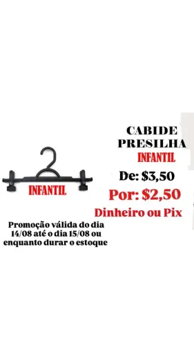 Cabides promoção até 15/08