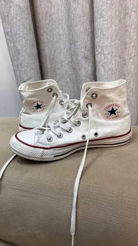 All star cano alto branco