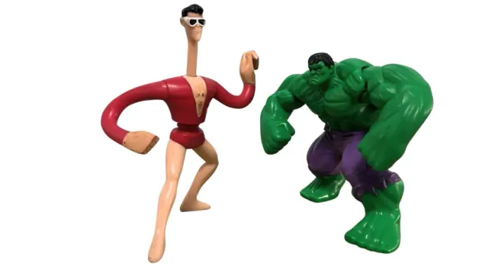 Bonecos Hulk E Homem Elástico Coleção Mc Donalds - 11 Cm (Usado)