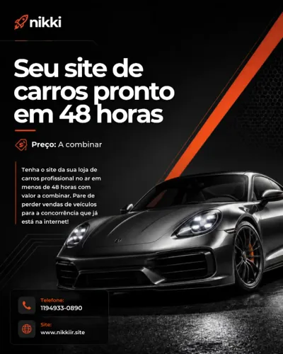 SITE de carros ideal para converter seu marketing no Facebook e Insta.