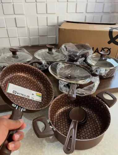 Conjunto de panelas antiaderente teflon novas