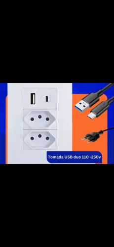 Tomada , com entrada USB duo 110-250v