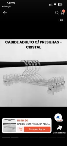 Cabides com presilhas 