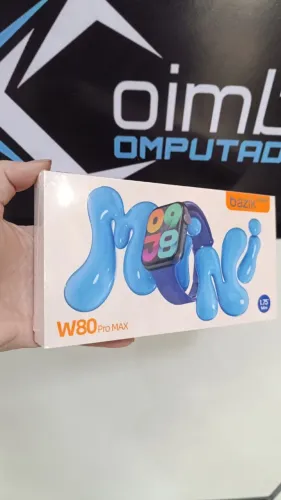 Relógio Smartwatch Bazik Prime W80 Pro Max Resistente Agua Azul Loja COimbra Computadores