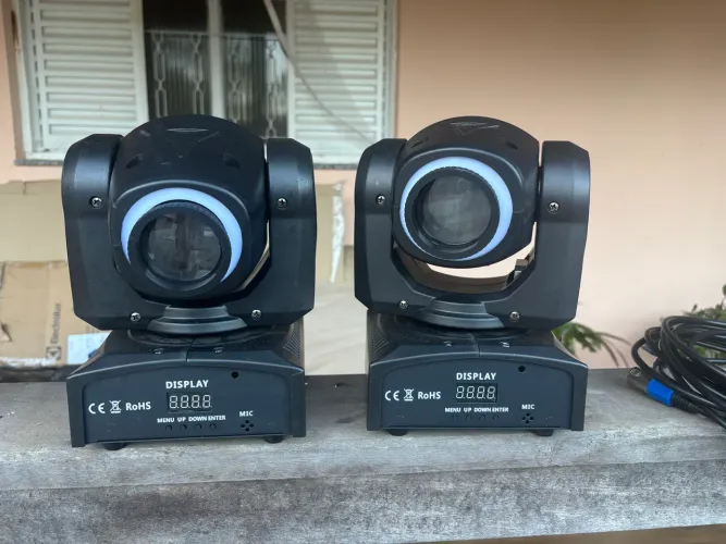 Kit 2 Mini Moving Head LED 60w 8 Desenhos+cores + Fita Led