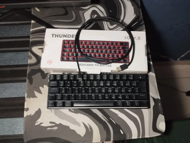 Teclado HYRAX Thunder, teclado mecânico led Vermelho 