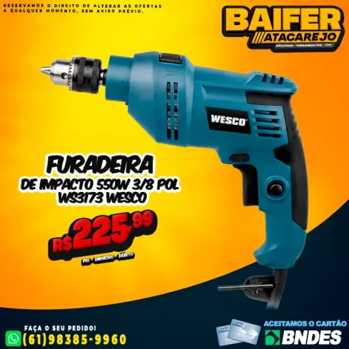 Furadeira de Impacto 550w 3/8 Pol Ws3173 Wesco