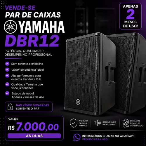Par de caixa ativa Yamaha DBR 12.