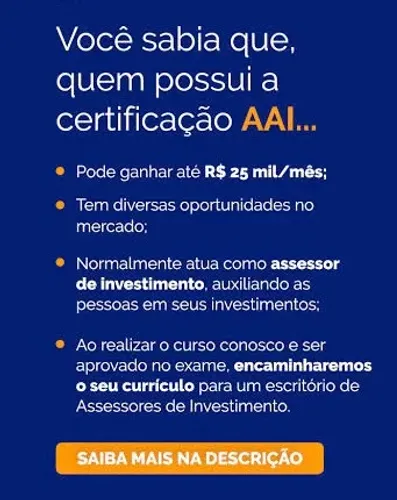 Curso de investimento para obter certificação