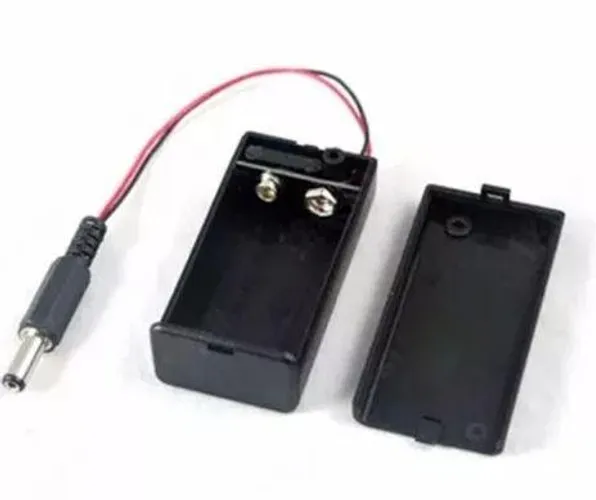 COD-CP21 Caixa Case Suporte Bateria 9v Chave On/off + Pino Ac Arduino Automação Roboti
