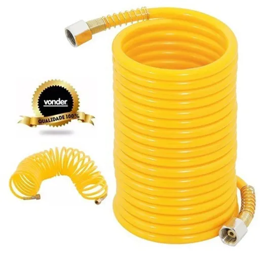 Mangueira tipo poliuretano espiral 1/4" fêmea 7,5 m Vonder
