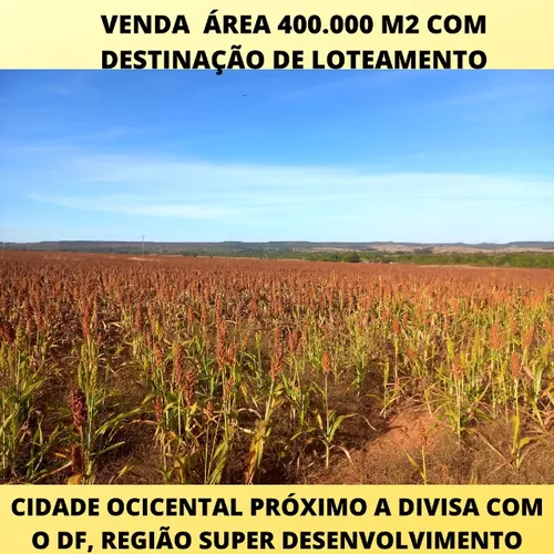 Venda área com destinação de loteamento no entorno de brasilia