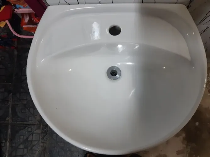 Lindo Lavatório com coluna grande branco neve