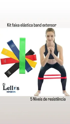 Kit Faixa Elástica Band Extensor - 5 Níveis de Resistência