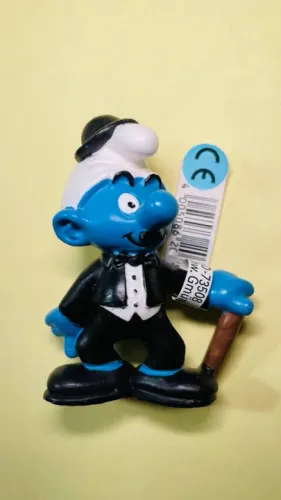 Smurf Charlie Chaplin - Schleich - boneco altura 5 cm (da coleção Smurfs Cinema)