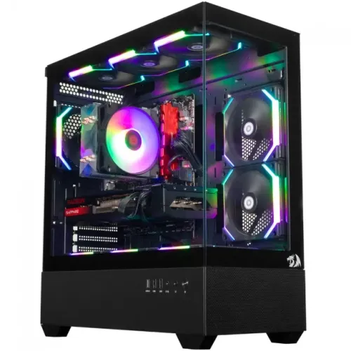Gabinete Gamer Redragon Reflect Flow Black CA-606B ATX, Micro-ATX e Mini-ITX - WZetta