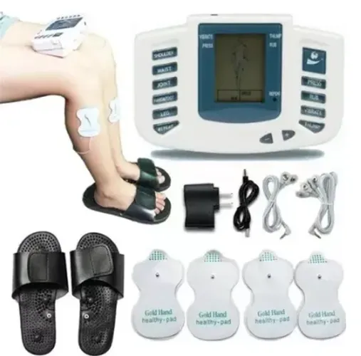 Massageador Aparelho De Choques Fisioterapia Acupuntura Tens + Chinelo Massageador z792