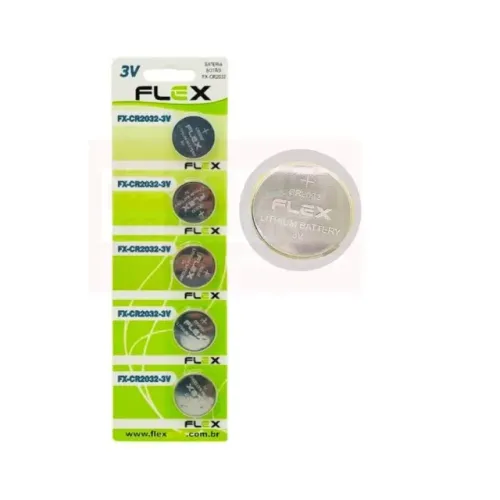Bateria Botão 3V CR2032 FLEX FX-CR2032-3V