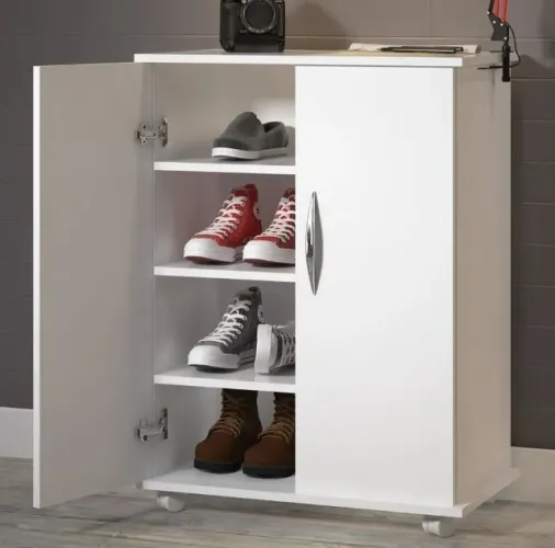 Armário Organizador Sapateira Multiuso Branco P/ O Quarto