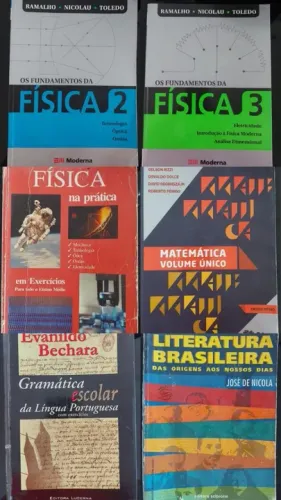 Livros matemática, física gramática literatura