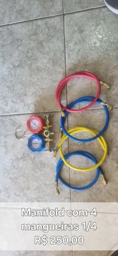 Manifold com 4 mangueiras 1/4