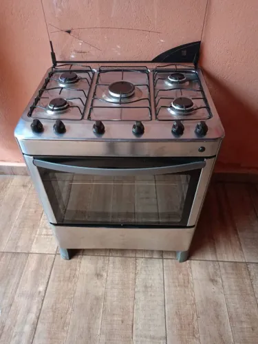 Fogão 5 bocas inox automático 