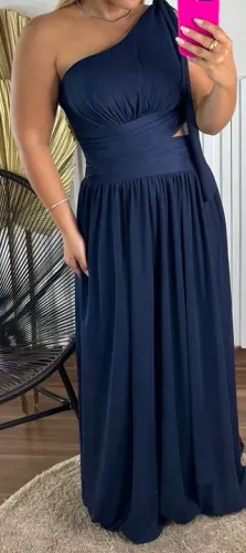 Vestido longo azul marinho 