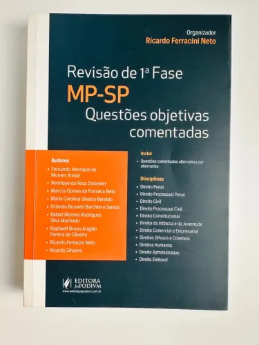 Livro Revisão de 1ª Fase MP-SP - Questões Objetivas Comentadas - Juspodium