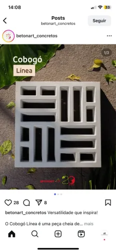Cobogó taco chinês - tijolo de concreto