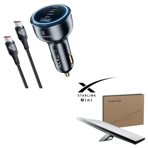 CARREGADOR VEICULAR ASOMETECH 138W + Cabo 100w USB-C