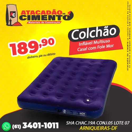 Colchão Inflável Multiuso Casal com Fole Mor