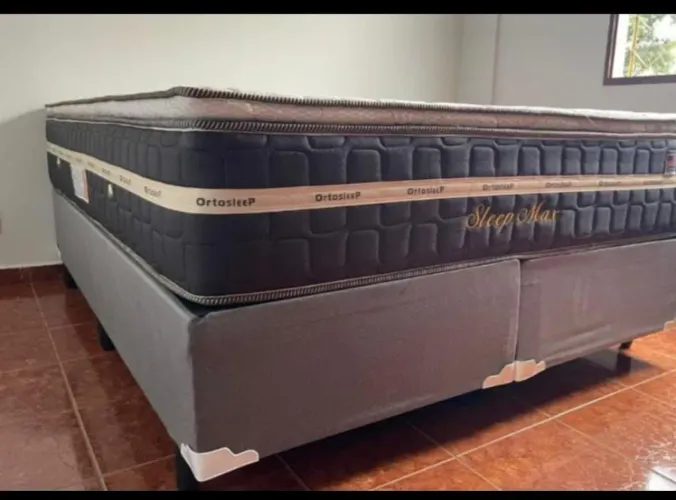 Cama box com colchão sleep Max tamanho Queen size