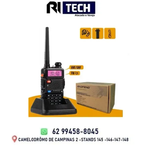 Kit Par 2 Radio Comunicador Baofeng UV 5R Função VOX Rádio FM PPT