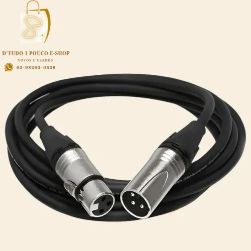 Cabo Microfone Xlr Canon Balanceado Macho X Femea 15 Metros